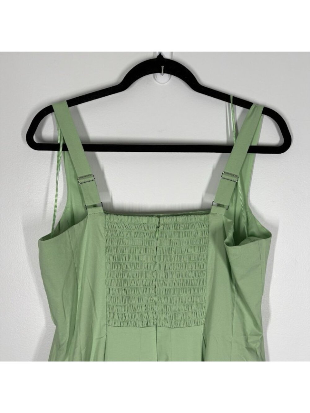 Express Sz XS Mint Square Neck Seamed Smocked Back Midi Dress With Pockets NWOT - Picture 12 of 13